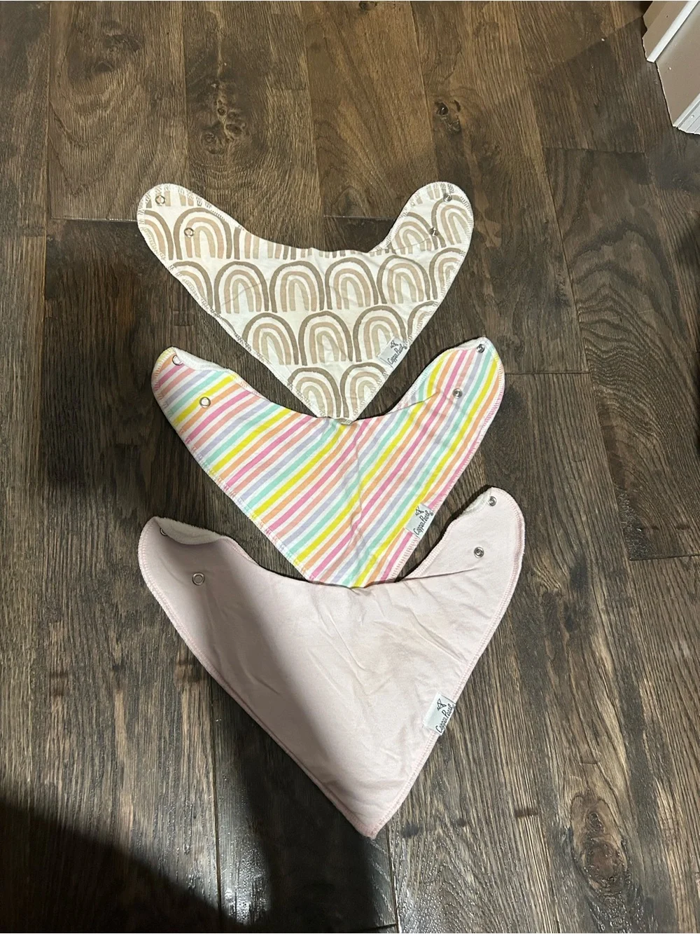 Copper Pearl Baby Bandana Bib Set - Pink, Rainbow & Neutral Rainbow Prints